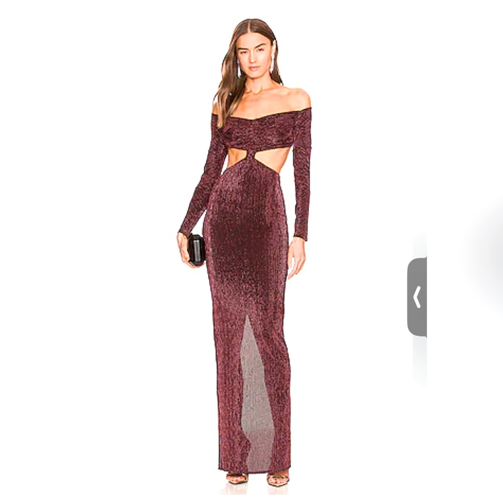 Michael Costello x REVOLVE Odette Maxi Dress in Black & Pink | REVOLVE Size S
